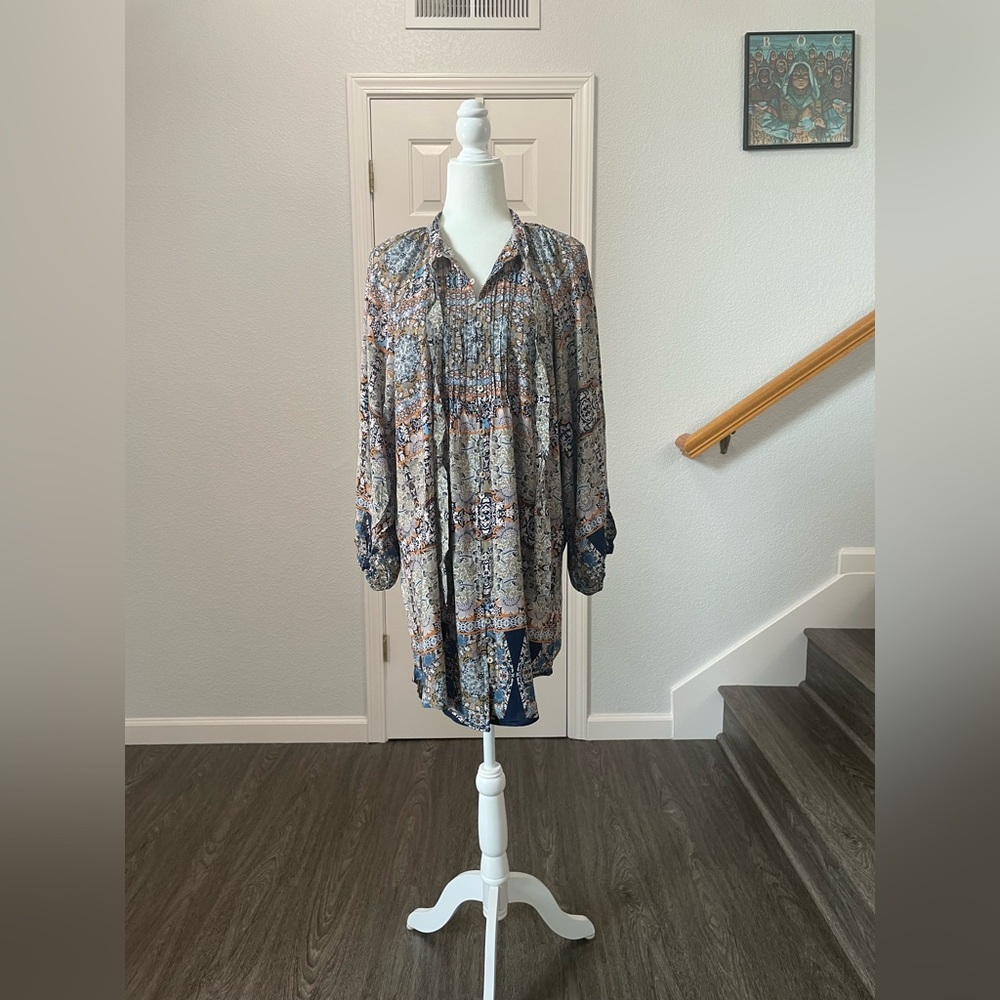 Dress Forum Blue and Gray Women's Dress